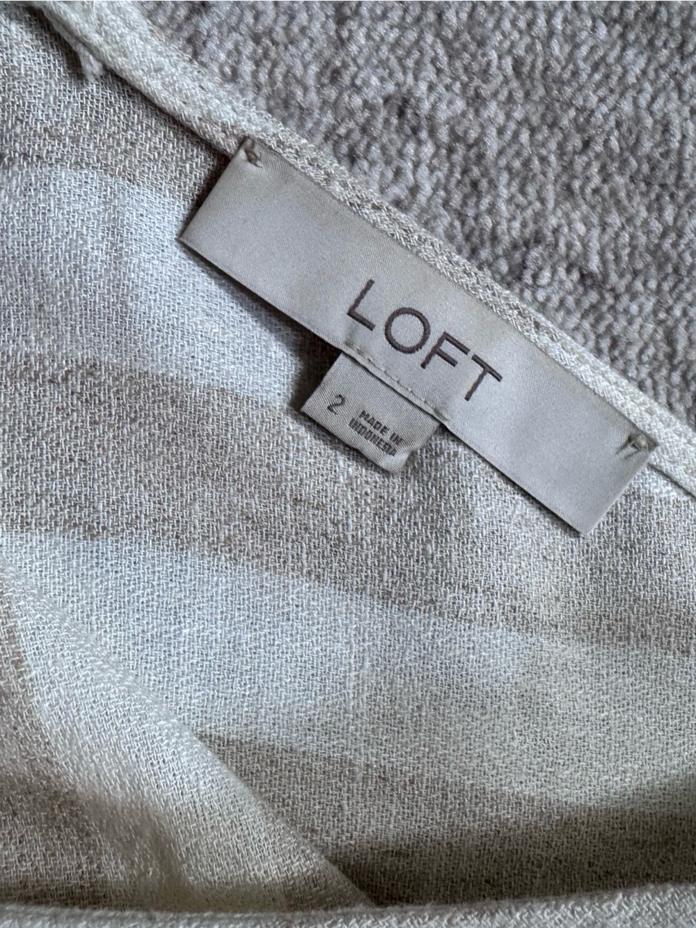 LOFT Striped Double V Linen Romper - Picture 3 of 5